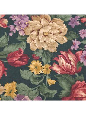 Cranston Home Fashions Floral Cotton Fabric Quilting Sewing Green 1.75 Yards